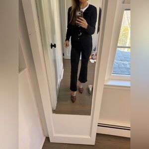 DONNI. Black kick flare rib pant